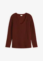 Maglione a coste in puro cotone, bonprix