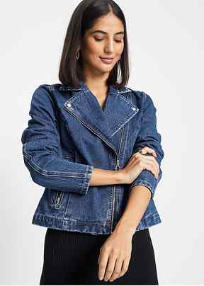 MJGkhiy Giacca Jeans Donna Denim Giacca Giubbotto di Jeans Bottoni