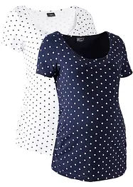Maglia prémaman (pacco da 2) in cotone biologico, bonprix