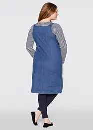 Abito salopette al ginocchio in jeans di cotone, bonprix