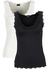 Top con pizzo (pacco da 2), bonprix