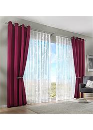Tenda bianca jacquard a fiori, bpc living bonprix collection