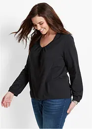 Maglia a maniche lunghe in puro cotone con elastico, bonprix