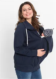 Felpa prémaman con zip e porta-bimbo, bonprix