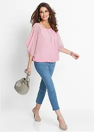 Blusa in chiffon con canotta, bonprix