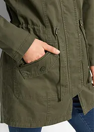 Parka corto in cotone a collo alto con coulisse, bonprix