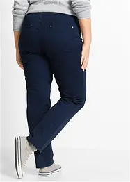 Pantaloni in cotone con elastico in vita e cinta comoda, straight, bonprix