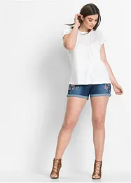 Shorts di jeans con ricamo, bonprix