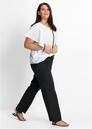 Pantaloni in misto lino con cinta comoda, bonprix