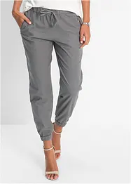 Pantaloni cropped in misto lino, bonprix