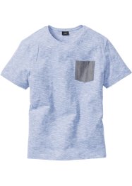 T-shirt mélange con taschino in chambray, bpc bonprix collection