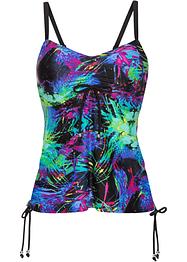 Top Tankini Lands' End Con Ferretto E Fiocco, Taglia 12, Nuovo, Nero E Bianco A Pois