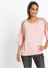 Maglia oversize con pizzo, bonprix