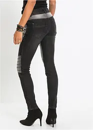 Jeans skinny bicolore in stile biker, bonprix