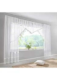 Tendina corta con bordo in satin e poliestere riciclato, bonprix