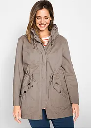 Parka corto in cotone sciancrato a collo alto, bonprix