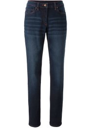 Jeans straight elasticizzati in cotone, vita media, bpc bonprix collection
