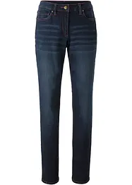 Jeans straight elasticizzati in cotone, vita media, bonprix