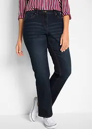 Jeans straight in cotone con cinta comoda, vita media, bonprix