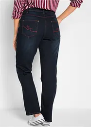 Jeans straight elasticizzati in cotone, vita media, bonprix