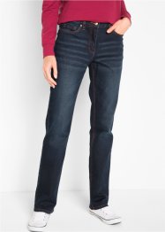 Jeans straight elasticizzati in cotone, vita media, bpc bonprix collection