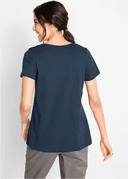 Maglia in filato fiammato di cotone a maniche corte, bonprix