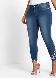 Jeans con ricami a vita media, bonprix