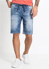 Bermuda in jeans leggero con elastico in vita, slim fit, bonprix