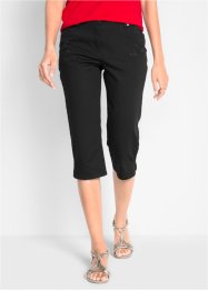 Pantaloni capri in cotone con cinta comoda e spacchetti laterali, bpc bonprix collection