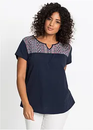 Maglia svasata in cotone a maniche corte, bonprix