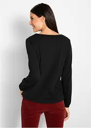 Maglia a maniche lunghe in puro cotone con elastico, bonprix