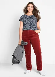 Pantaloni di velluto a coste elasticizzati, straight, bonprix
