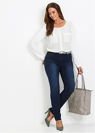 Jeans con cinta comoda slim, a vita media, bonprix