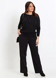 Maglione lungo con strass, bonprix