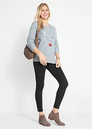 Maglione natalizio con renna di paillettes, bonprix