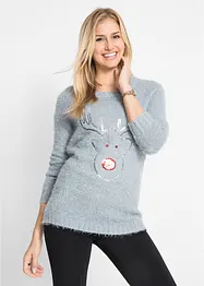 Maglione natalizio con renna di paillettes, bonprix