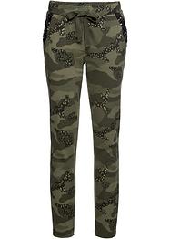 Pantaloni in felpa camouflage con glitter, RAINBOW