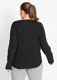 Blusa in viscosa con scollo a V e maniche lunghe, bonprix