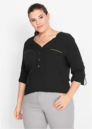 Blusa in viscosa con scollo a V e maniche lunghe, bonprix