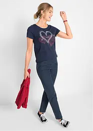 T-shirt in cotone biologico con cuore, bonprix