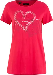 T-shirt in cotone biologico con cuore, bonprix
