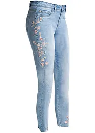 Jeans con ricami a vita media, bonprix
