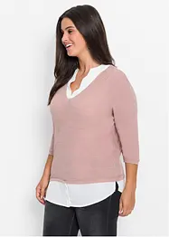 Maglione con inserto di camicia, bonprix