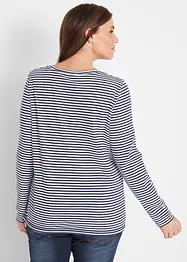 Maglia a maniche lunghe in cotone a righe, bonprix