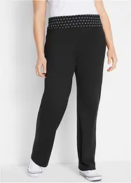 Pantaloni in maglina con cinta risvoltabile, straight, bonprix