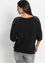 Maglia oversize con pizzo, bonprix