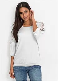 Maglia oversize con pizzo, bonprix