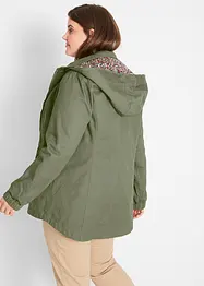 Parka da mezza stagione in cotone con cappuccio in fantasia, bonprix