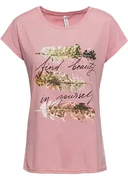 T-shirt con stampa glitterata, bonprix
