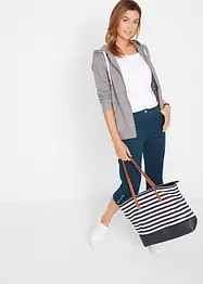 Pantaloni capri in cotone con cinta comoda e bottoni., bonprix